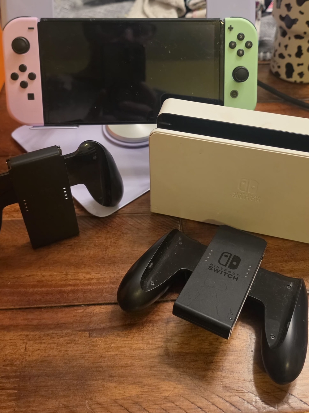 Nintendo OLED Console with Pink & Green Joy-Con Controllers